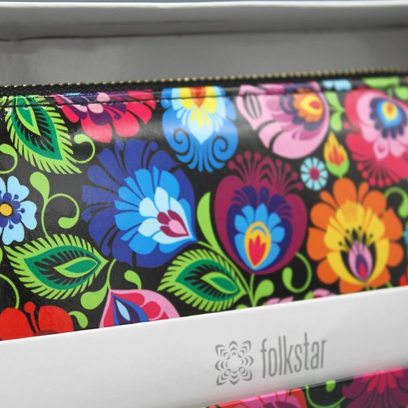 Wallet clutch folk folklore design flowers new - Picture 10 of 11